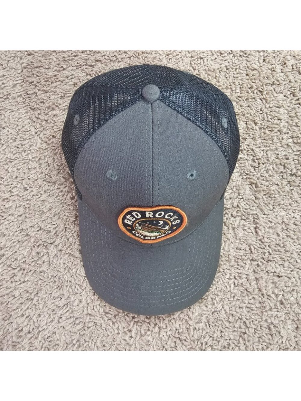 READ Red Rocks Colorado Trucker Hat YoColorado Meshback Snapback Cap Gray - Picture 2 of 12